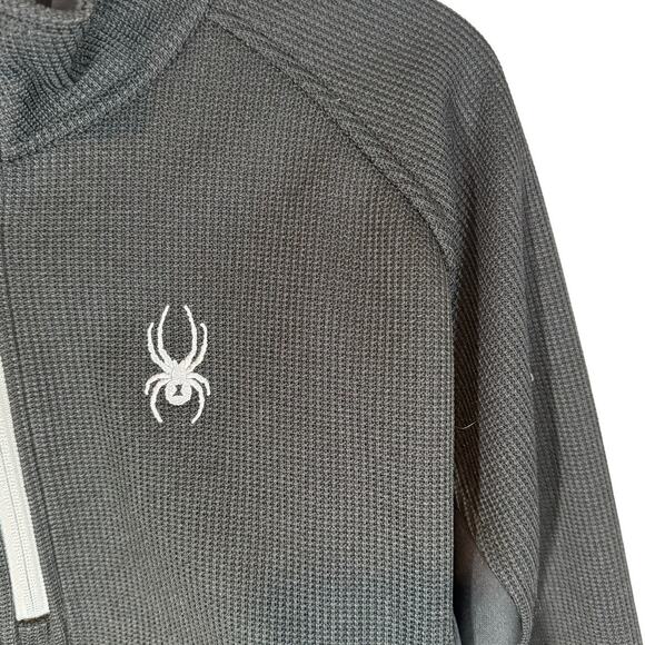 Spyder Men's Half Zip Fleece Pullover Black XL Fall Winter Outdoor Hike Camp - Picture 2 of 5